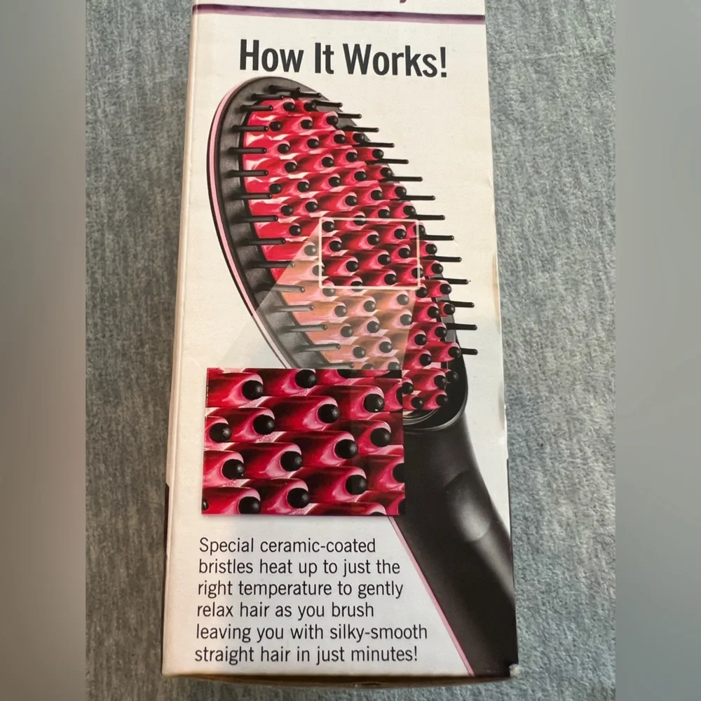 Simply Straight premium ceramic quality straightening brush fast heat LCD travel